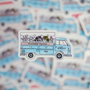Dahlias Flower Truck Sticker