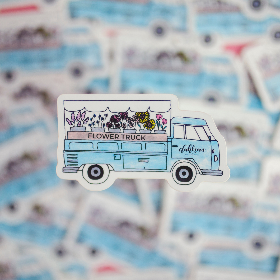 Dahlias Flower Truck Sticker